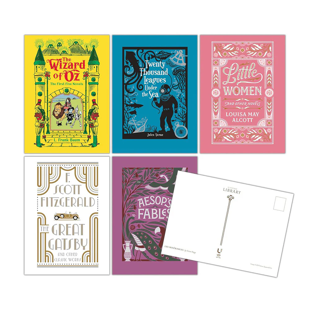 A Vintage Library: 50 Classic Book Cover Postcards - Image 2