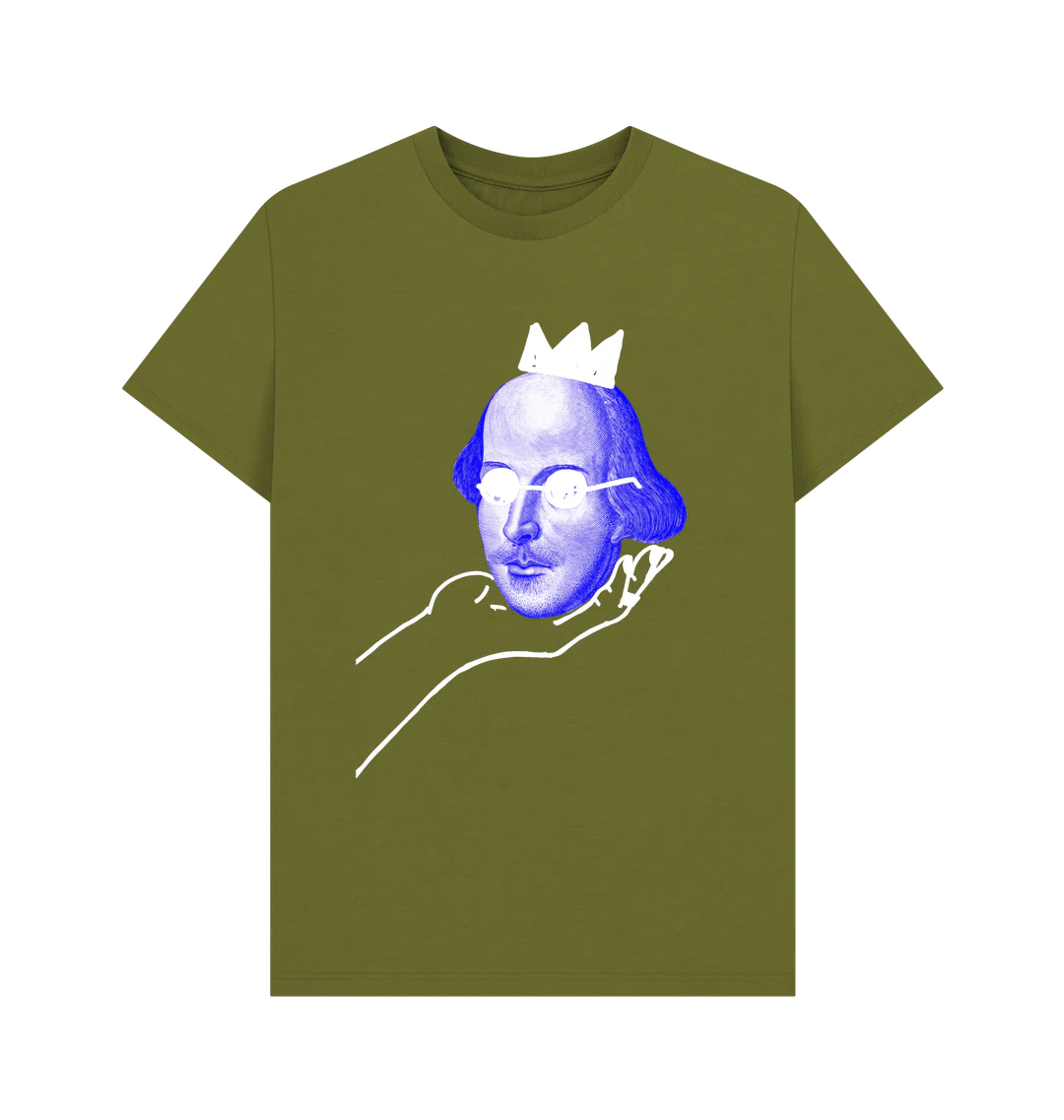 Unisex Bard & Bold Cotton T-Shirt - Dark Blue - Image 4