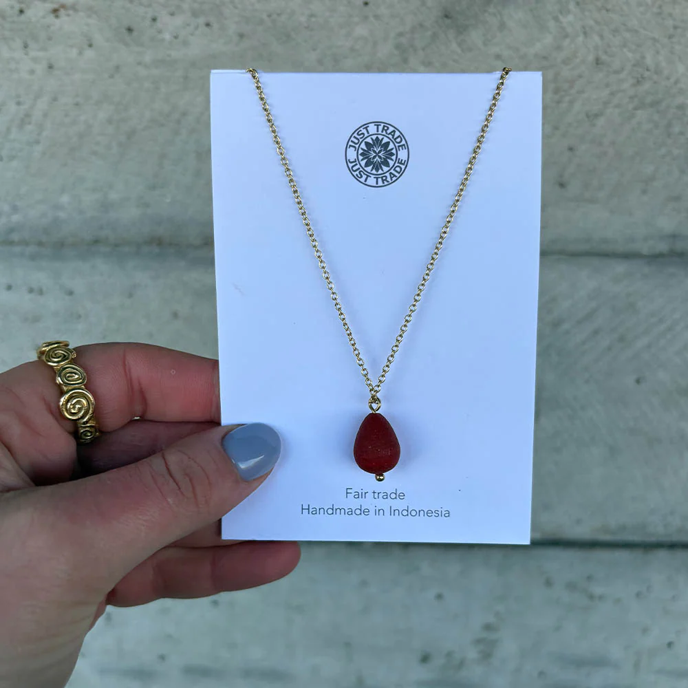 Egyptian Pendant Necklace - Red
