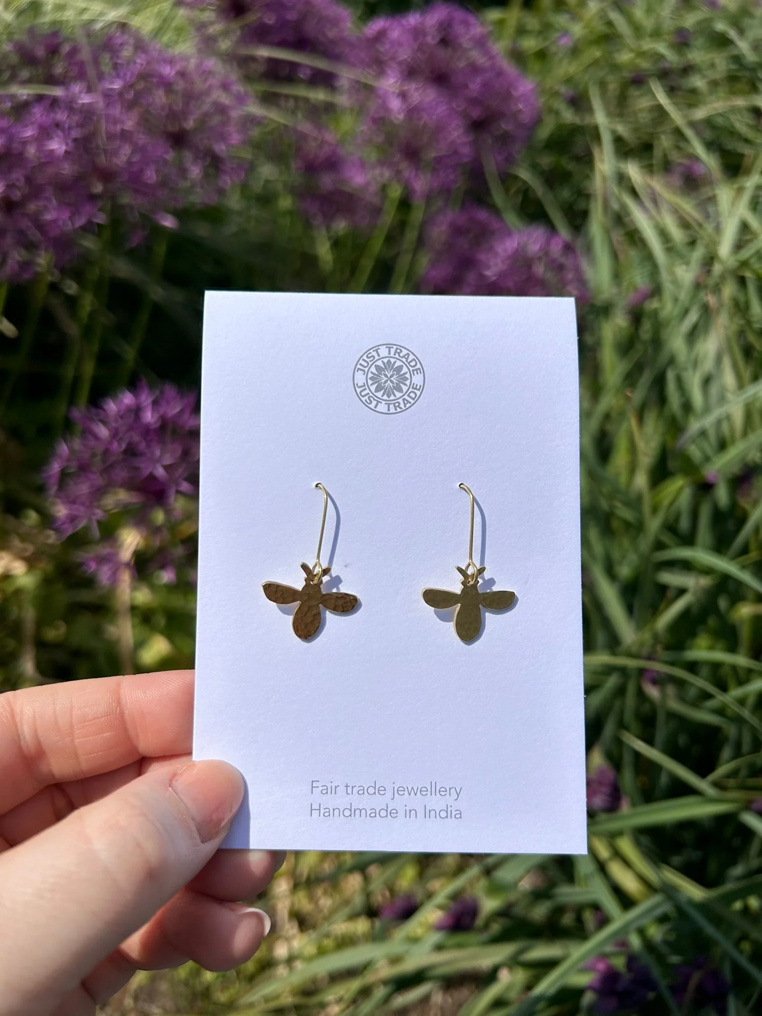 Hammered Bee Earrings