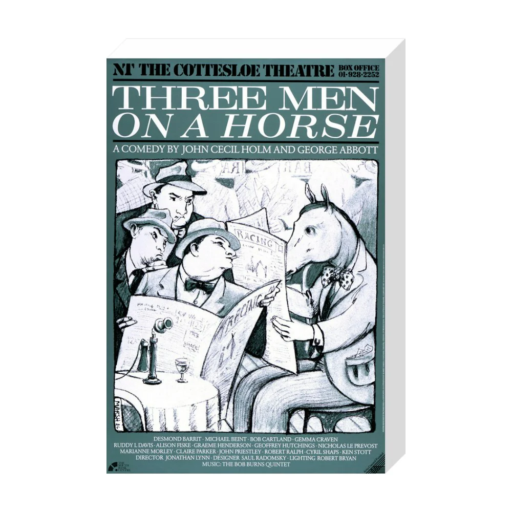 Three Men on a Horse 1987 Print - Image 20