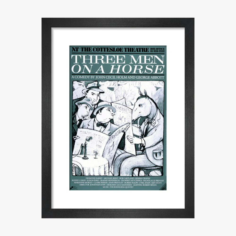 Three Men on a Horse 1987 Print - Image 3