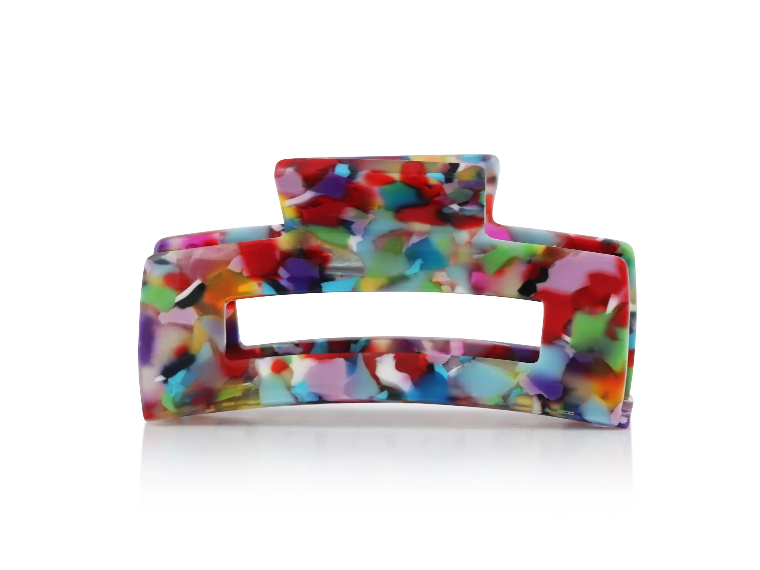 Resin Bulldog Hairclip - Red/Orange/Lilac