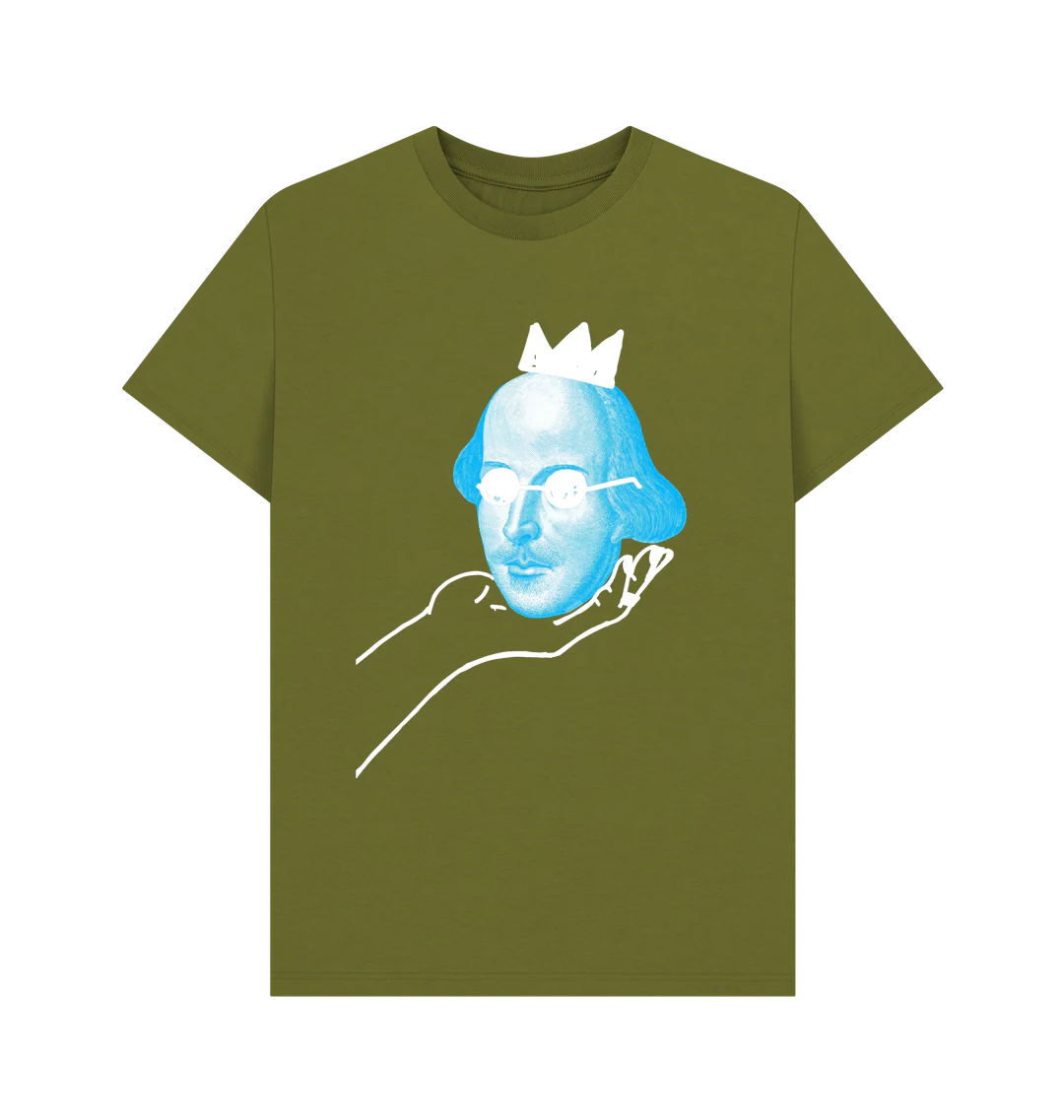 Unisex Bard & Bold Cotton T-Shirt - Blue - Image 3