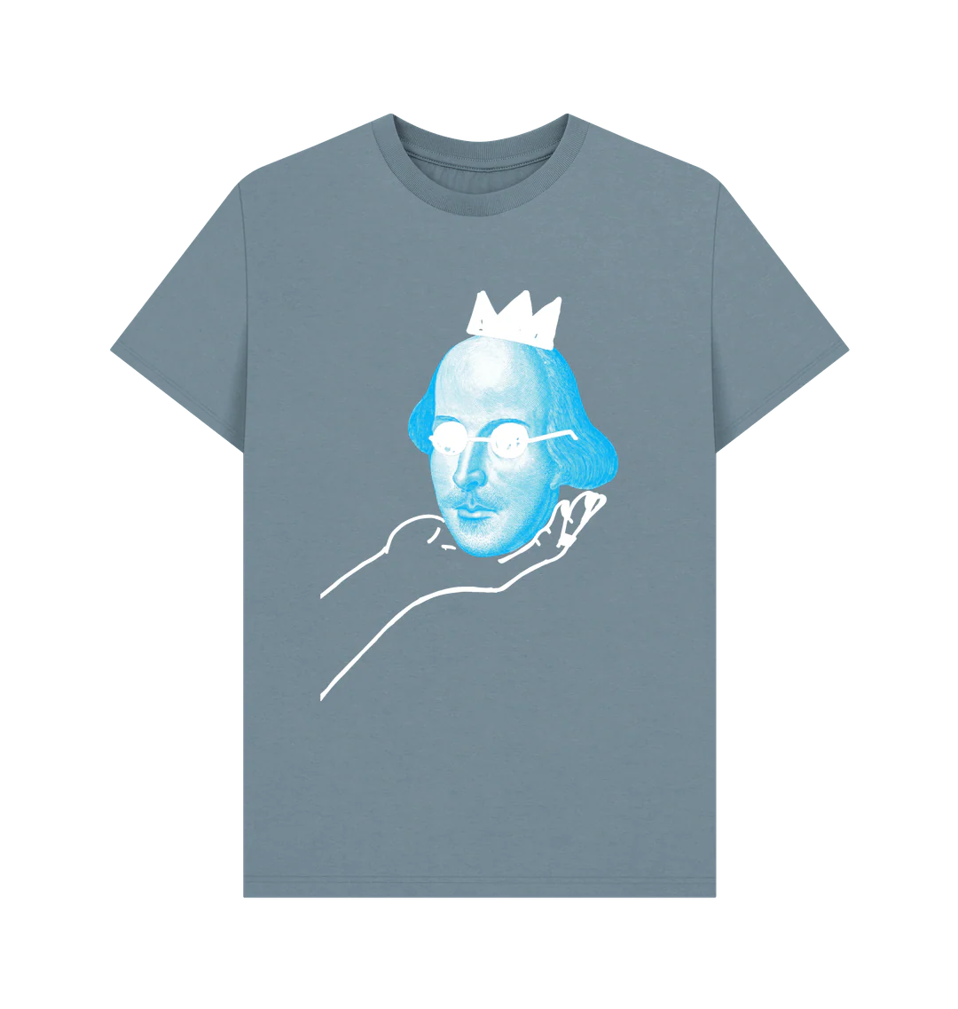 Unisex Bard & Bold Cotton T-Shirt - Blue - Image 4