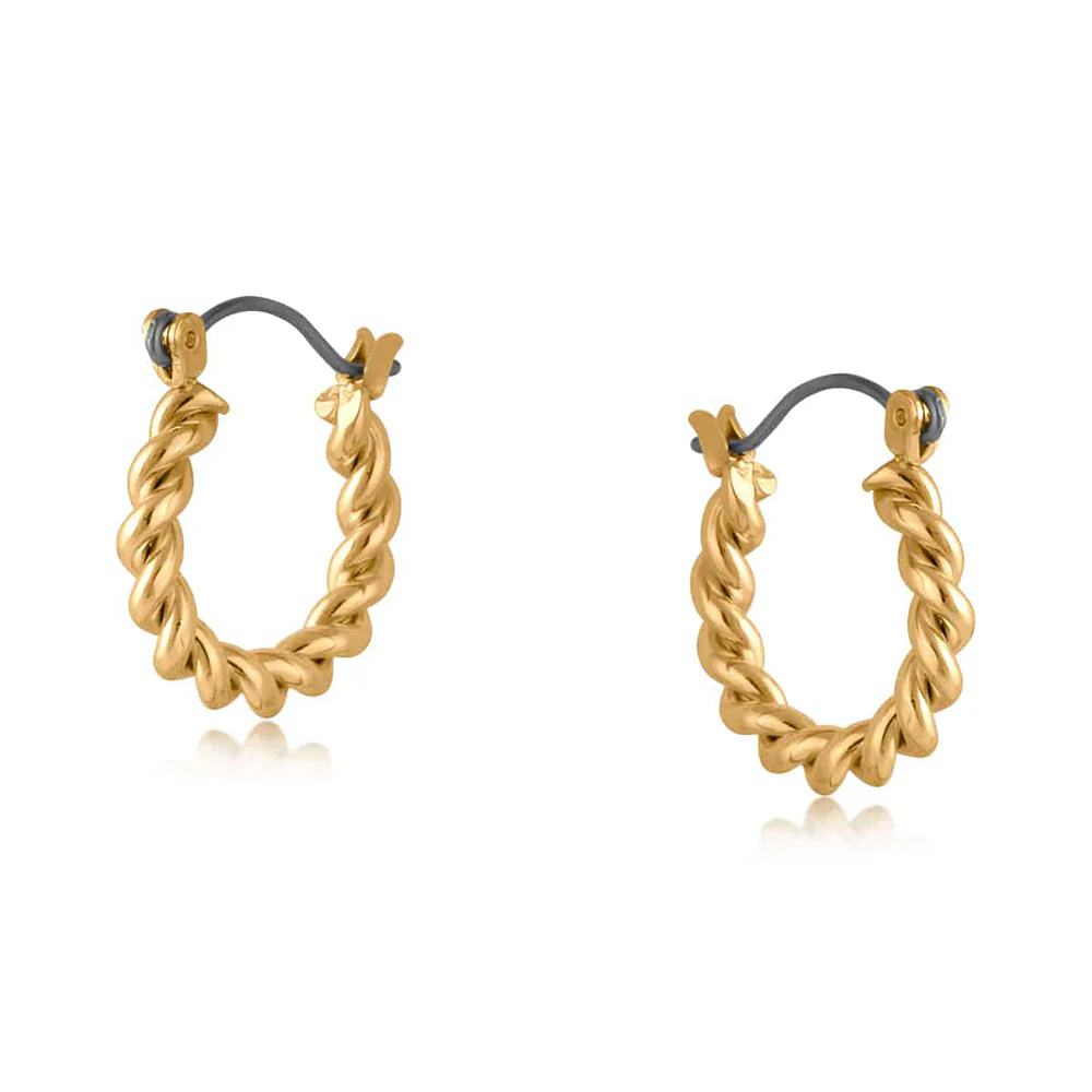 Twisted Rope Earrings - Gold